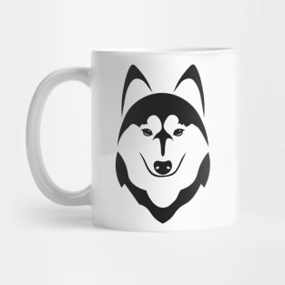 black husky dog head Mug